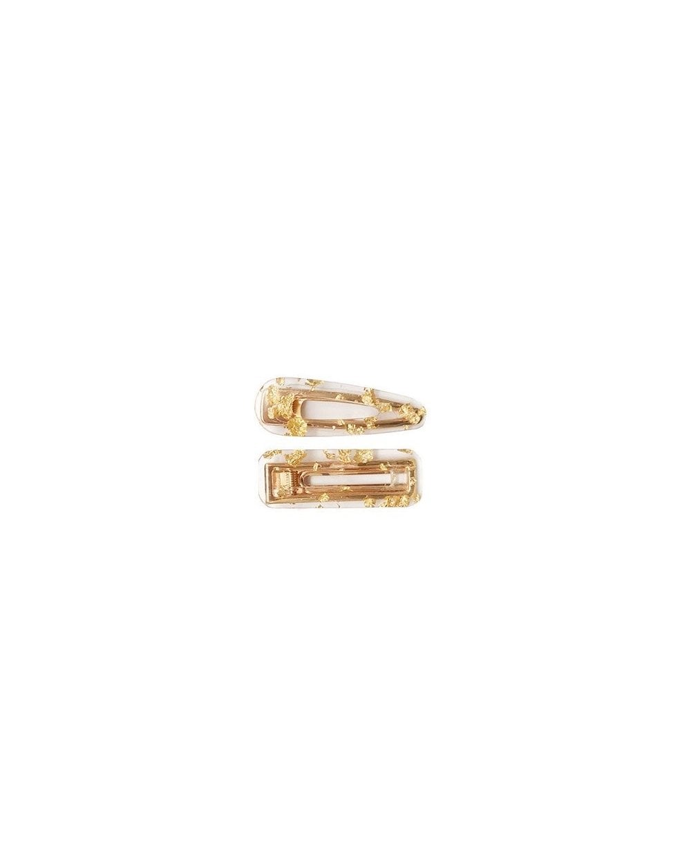Twin Resin Hair Clip With Gold Fleck