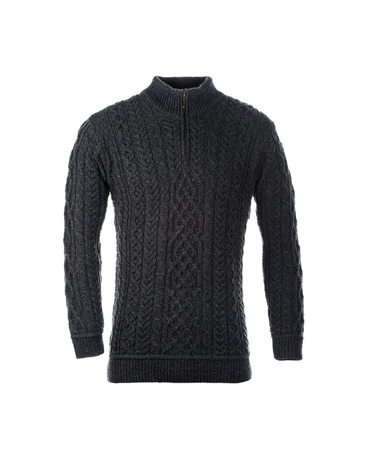 Lackaun Men's 1/4 Zip Aran Sweater