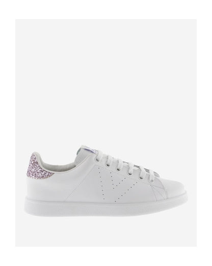 Tennis Leather Sneaker with Glitter