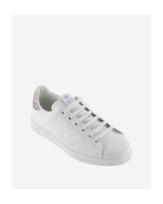 Tennis Leather Sneaker with Glitter