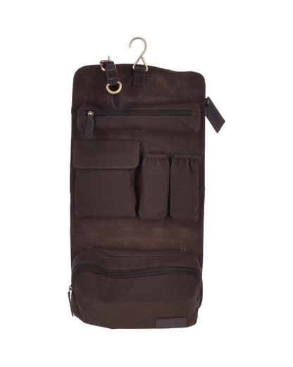Liam Leather Wash Bag - Brown