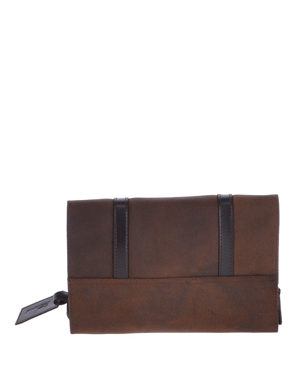 Liam Leather Wash Bag - Brown
