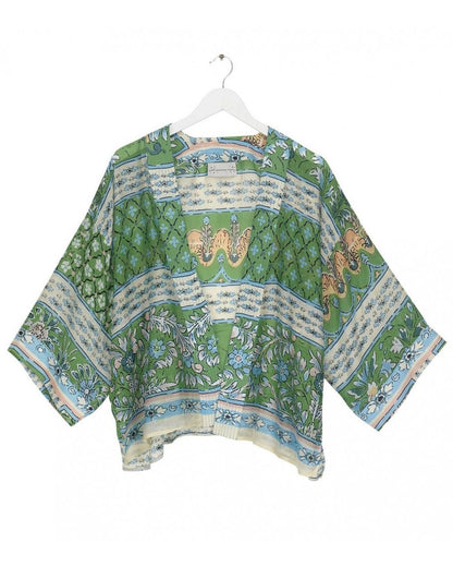 Folk Flowers Green Kimono