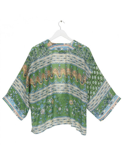 Folk Flowers Green Kimono