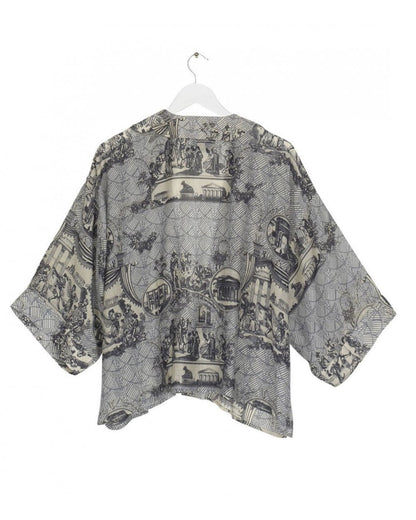 Ancient Columns Charcoal Kimono