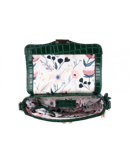Leather Crossbody Bag - Green