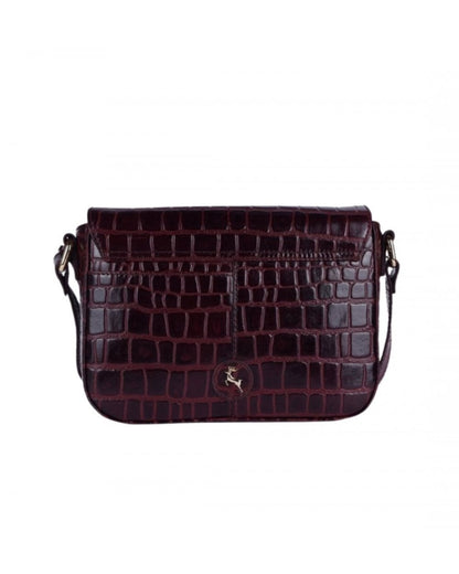 Leather Crossbody Bag - Bordeaux
