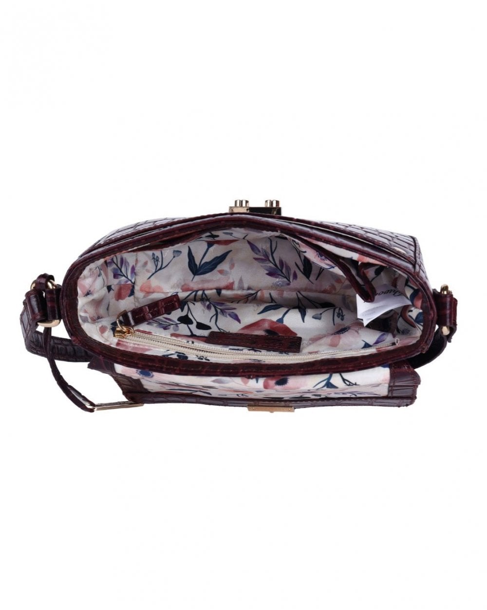Leather Crossbody Bag - Bordeaux