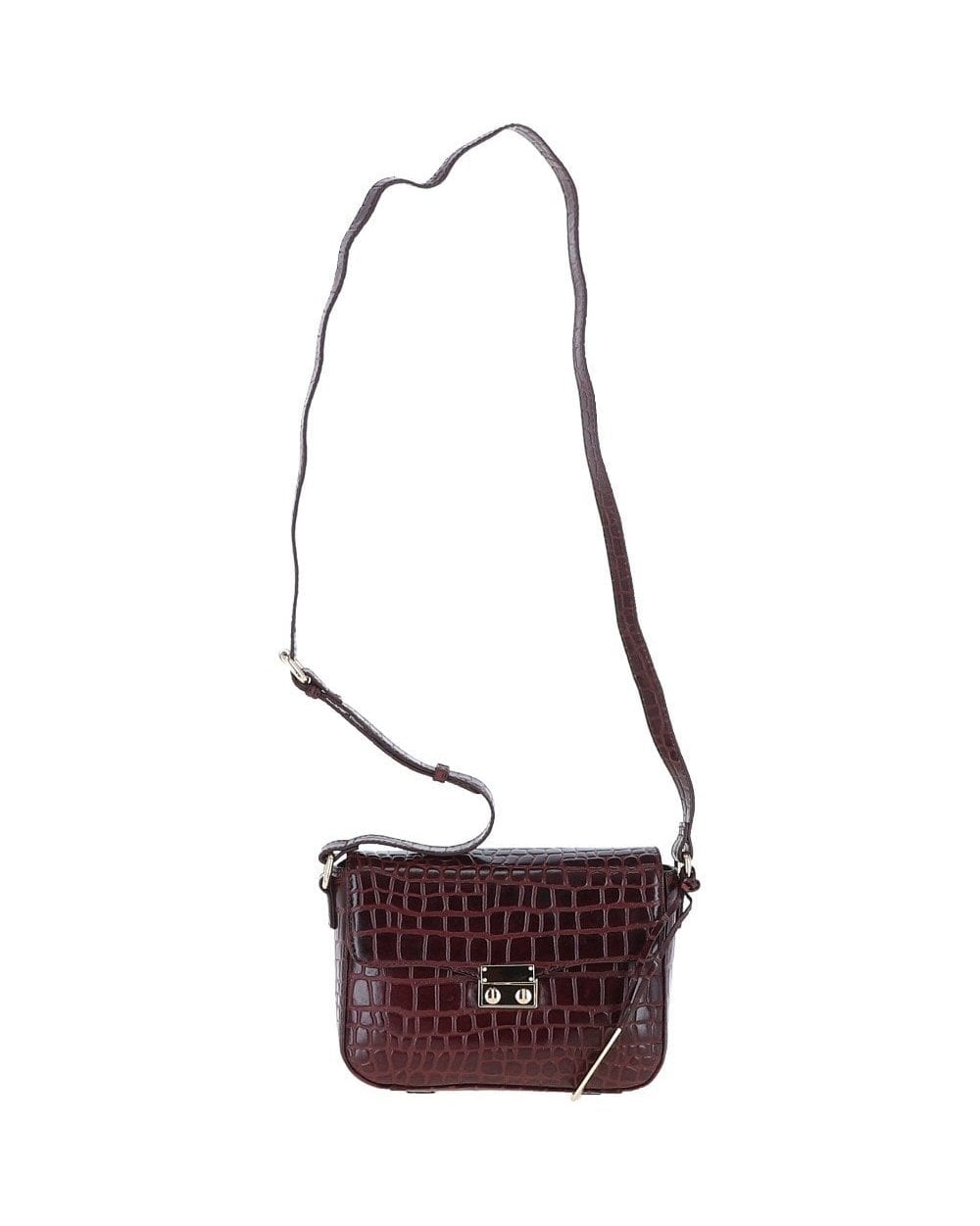 Leather Crossbody Bag - Bordeaux