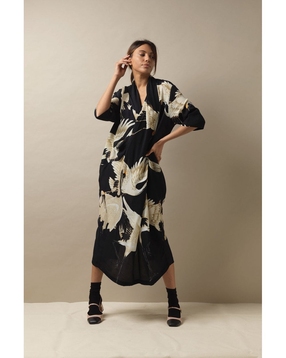 Stork Black Rachel Dress -M/L