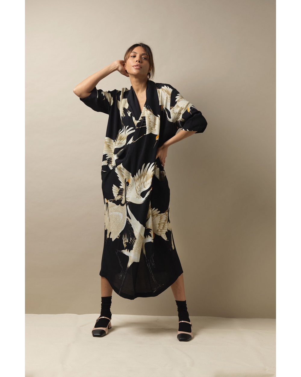 Stork Black Rachel Dress -M/L