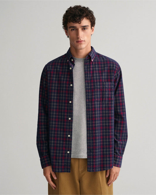 Regular Fit Checked Corduroy Shirt