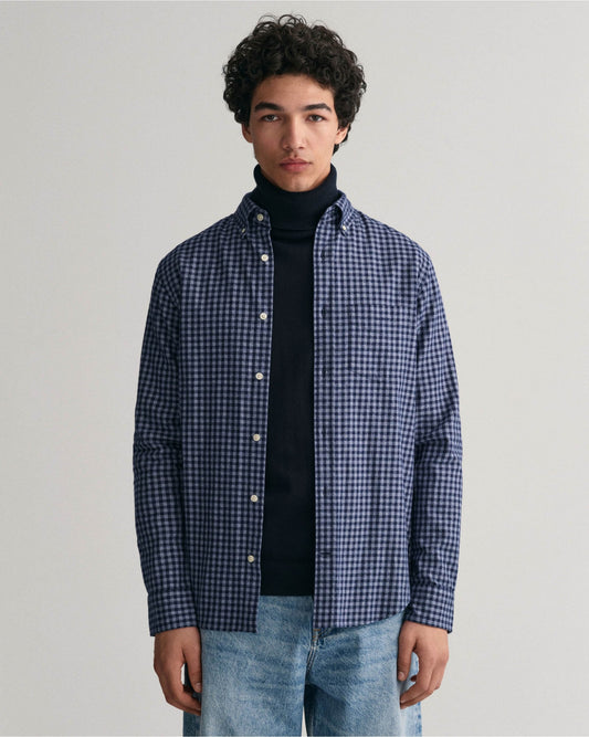 Regular Fit Jaspe Yarn Gingham Shirt