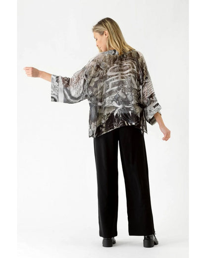 Sunburst Grey Kimono