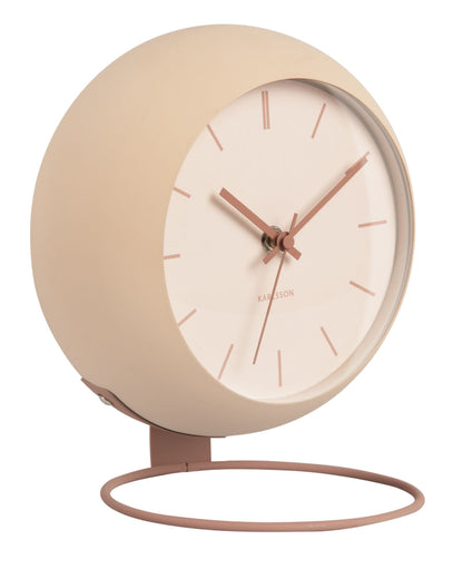 Table Clock Nirvana Globe Sand Brown