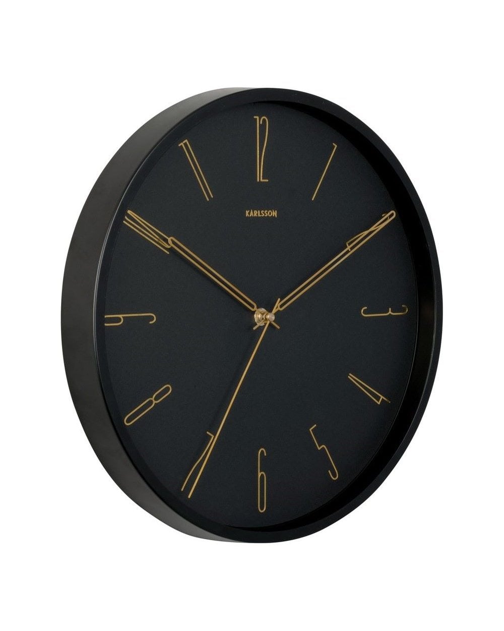 Wall Clock Belle Number Metal Black
