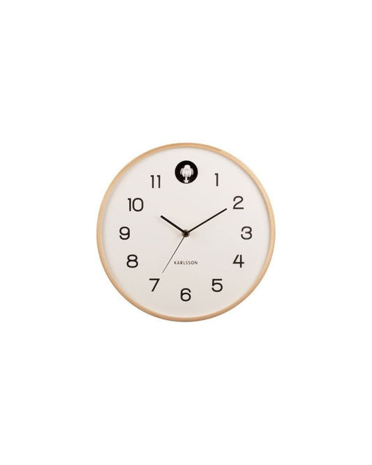 Wall Clock Natural Cuckoo White