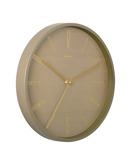 Wall Clock Belle Numbers Metal Moss Green