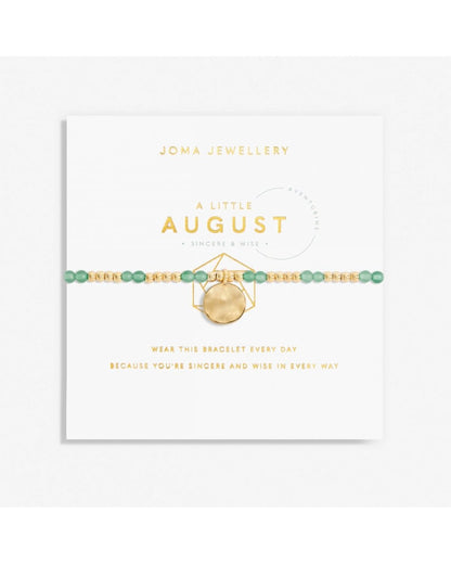 August A Little Birthstone Gold Bracelet
