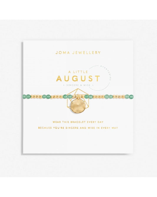 August A Little Birthstone Gold Bracelet