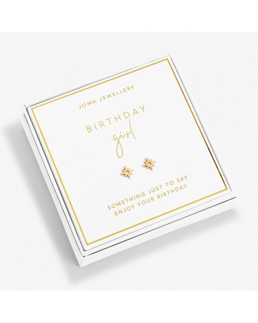 Beautifully Boxed earrings Birthday girl Gold