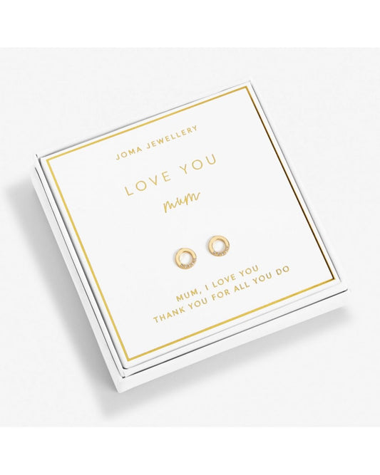 Beautifully Boxed 'Love You Mum' Earrings