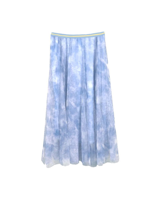 Tulle Layer Skirt Sky Blue Tie Dye S