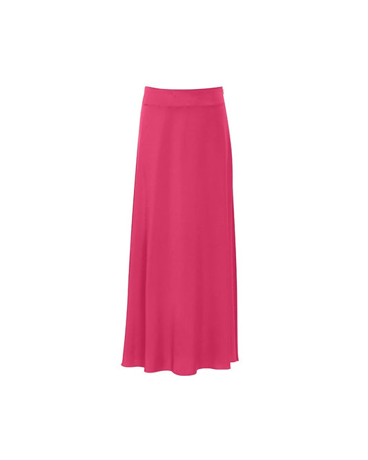 Satin Pencil Skirt Bright Pink Medium