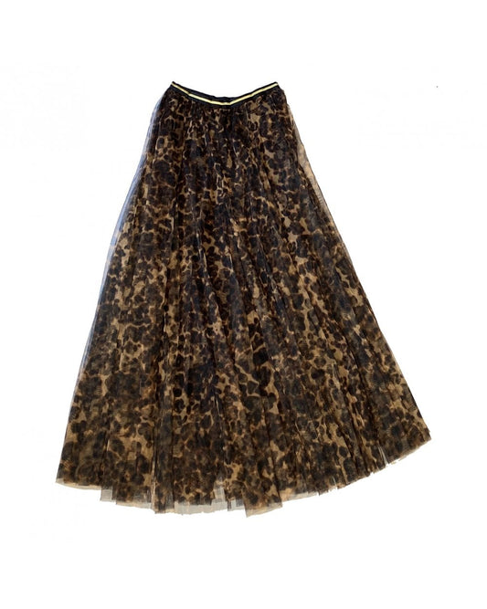 Tulle Layer Skirt Large Leopard Print
