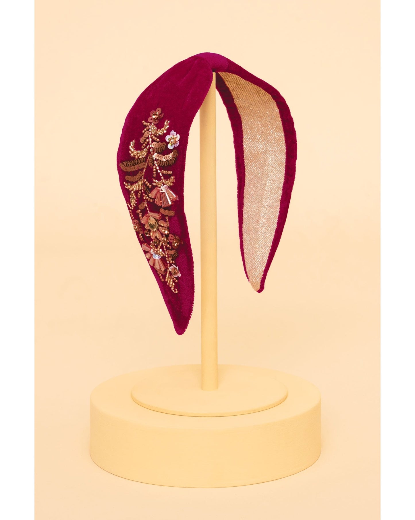Velvet Embellished Headband - Golden Wildflowers