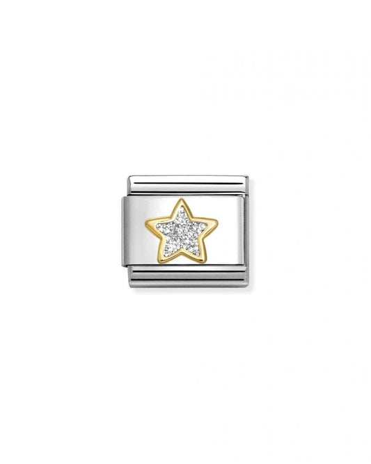 Composable Classic Link, Star ,Silver Glitter