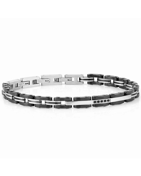 STRONG Bracelet, Steel Ceramic And Cubic Zirconia