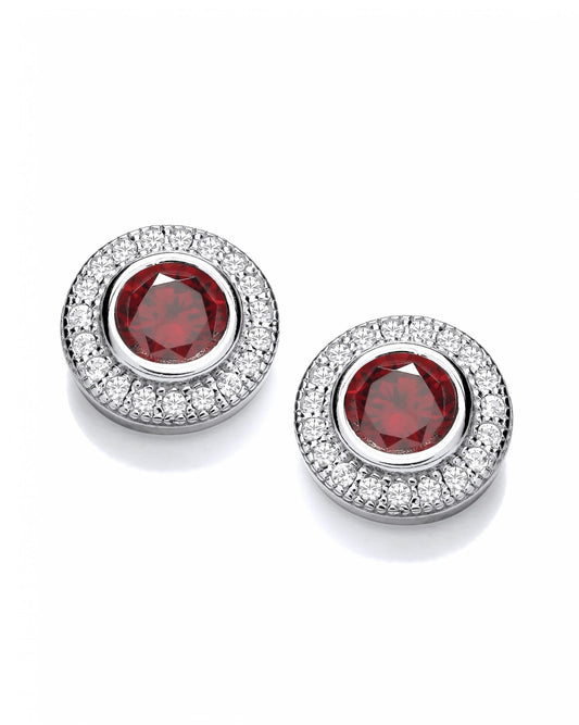 Glitzy Girl Ruby Cubic Zirconia Solitaire Earring