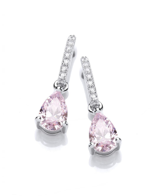 Delicate Pink Cubic Zirconia Teardrop Earring