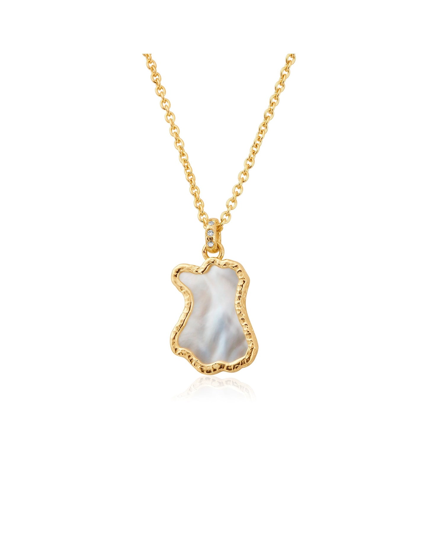 Lady of Luck Mother of Pearl Diamond Pendant